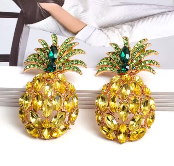 Pineapple Gemstone Earrings - Image 3