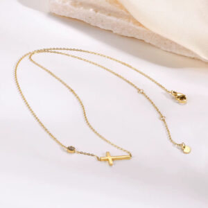 Minimalist Gold Stainless Steel Cross Necklace
