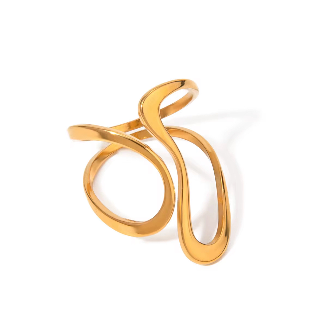 Abstract Gold Statement Rings Set - Image 3