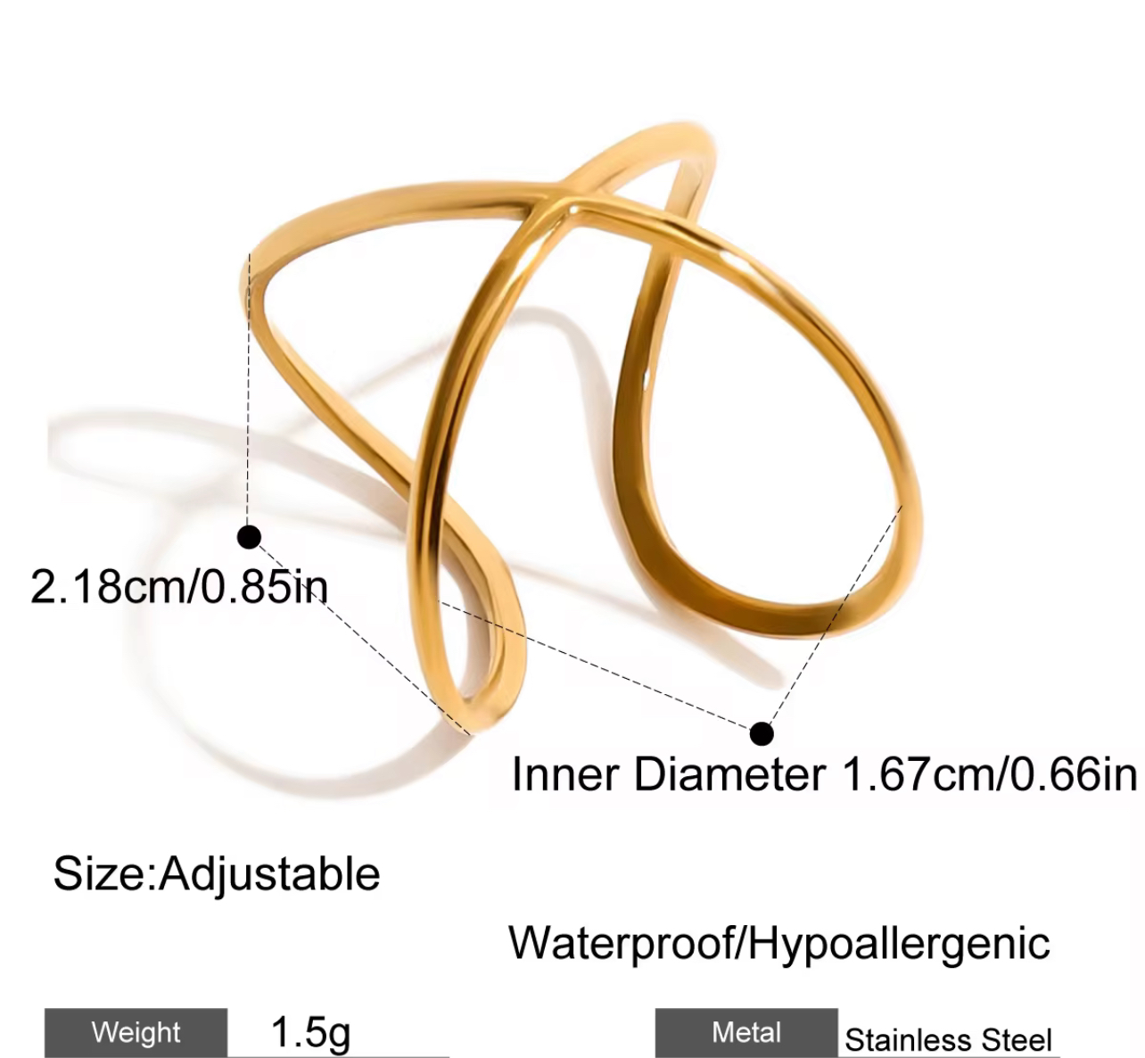 Abstract Gold Statement Rings Set - Image 2