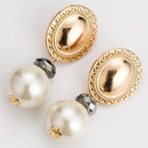 Elegant Gold & Pearl Drop Earrings